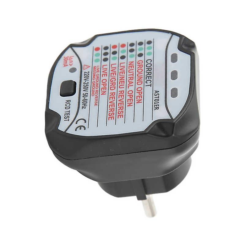 Professional Socket Tester 220v250v Voltage Test Socket Detector Eu Plug Ground Zero Line Plug Polarity Phase Check Tool