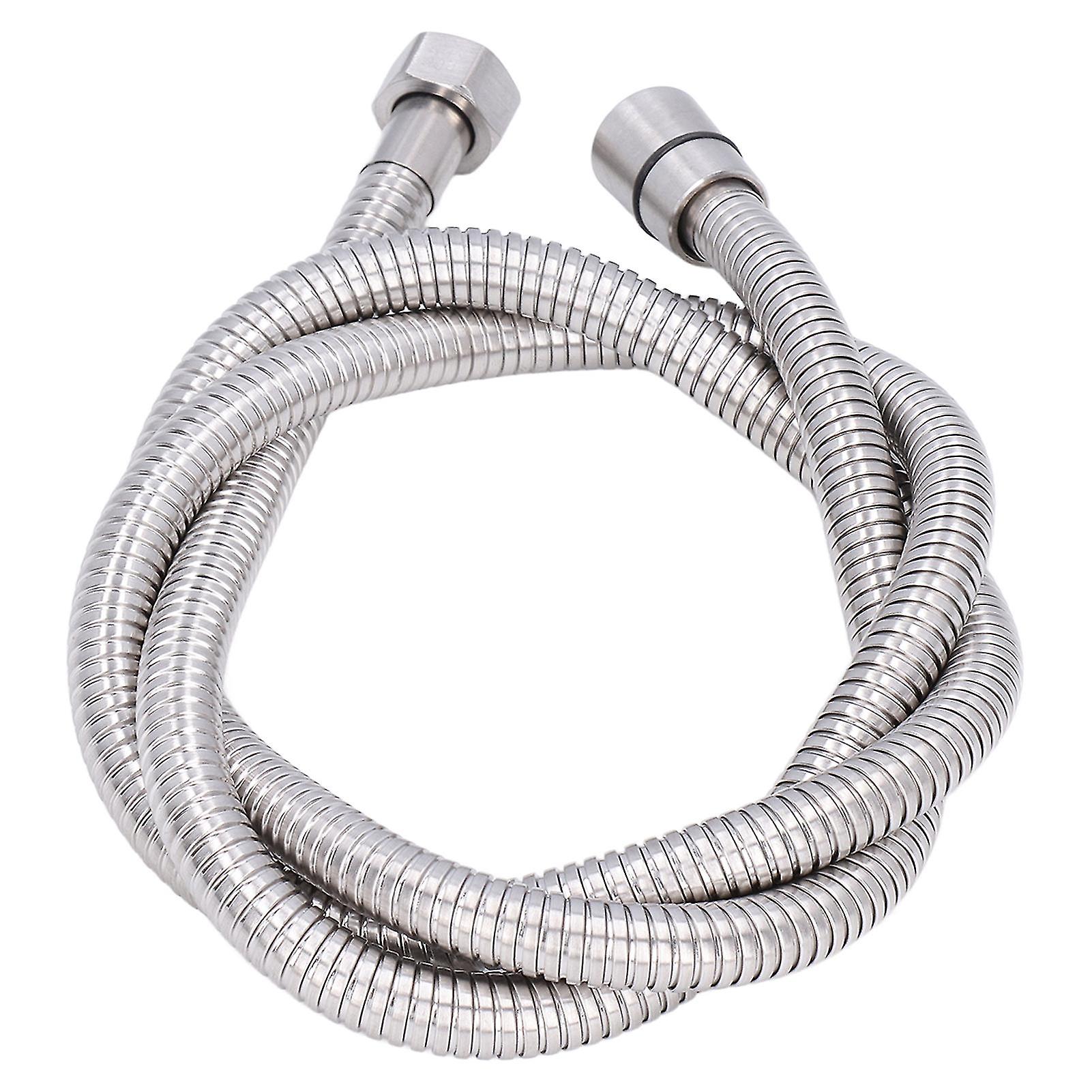 G1/2 Stainless Steel Explosion-Proof Shower Hose for Bathroom, Silver, 1.5m/4.9ft