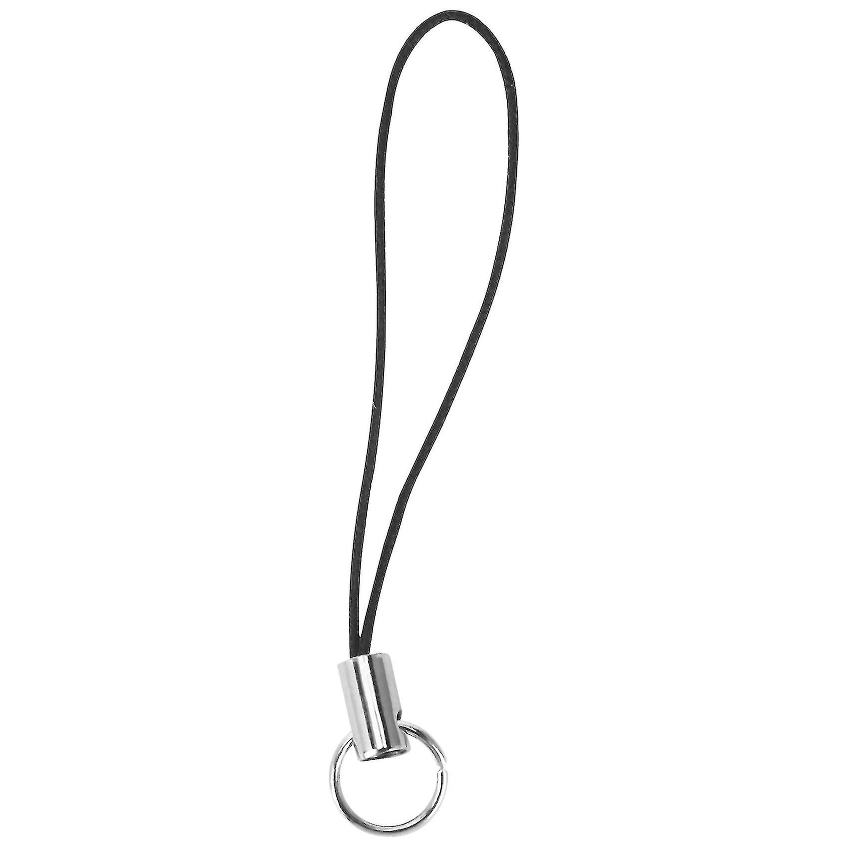 10 Piece Cell Phone Strap With Black/silver Tone Split Ring