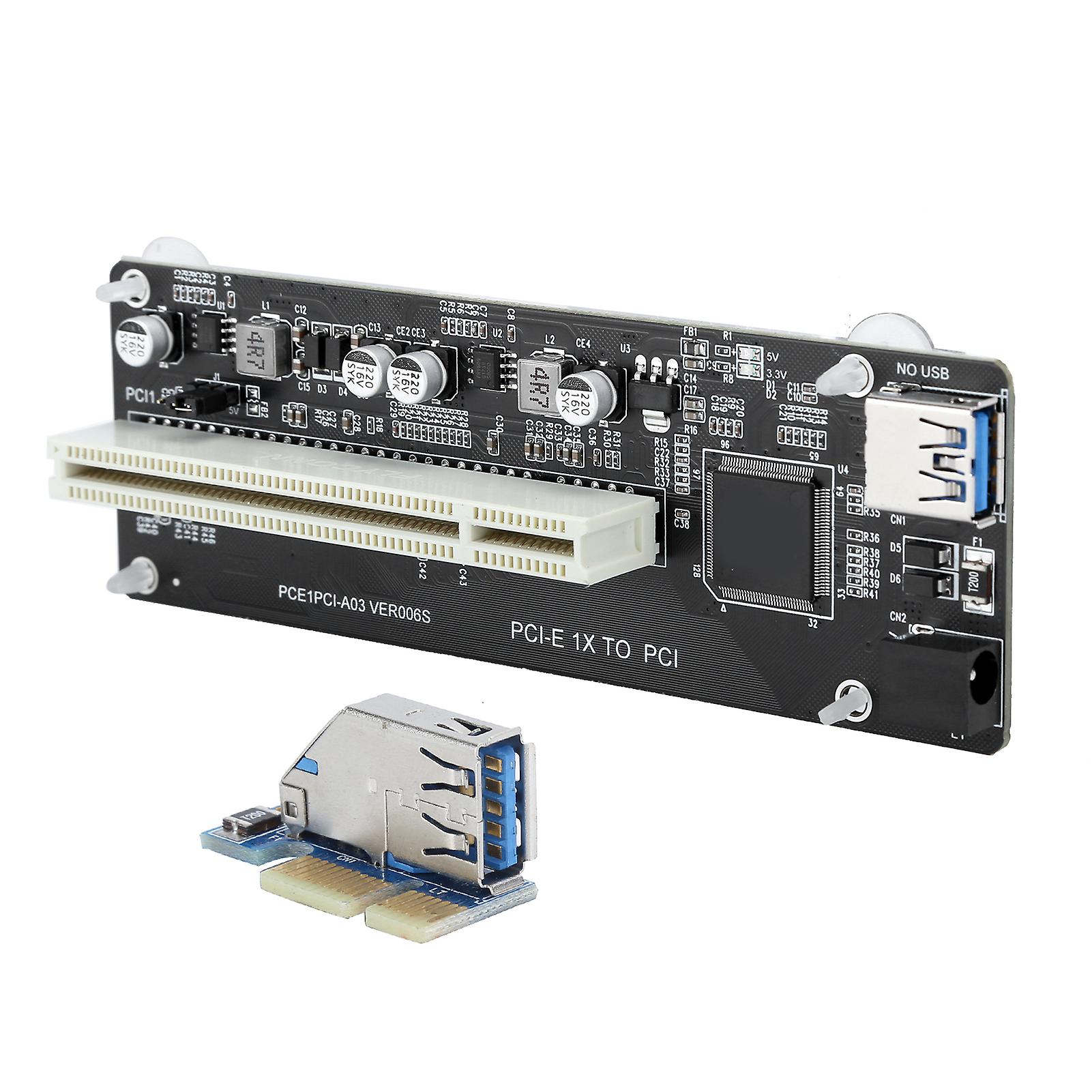 PCIE to Dual PCI Adapter Resin Riser Expansion Card with 0.6m Connecting Cable