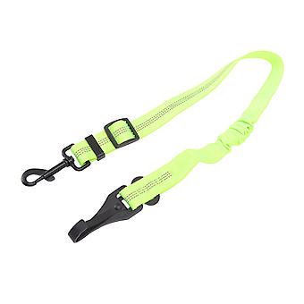 Dog Seatbelt Adjustable Reflective Heavy Duty Tensile Resistant Safe Dog Leash for Car Walking Green