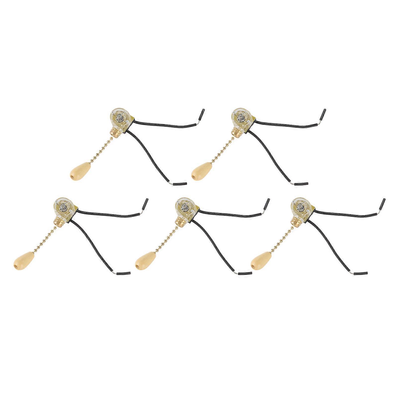 5pcs Pull Chain Switch Exquisite Replacement Ceiling Fan Light Switch Cord for Wall Lamp 250V 125V