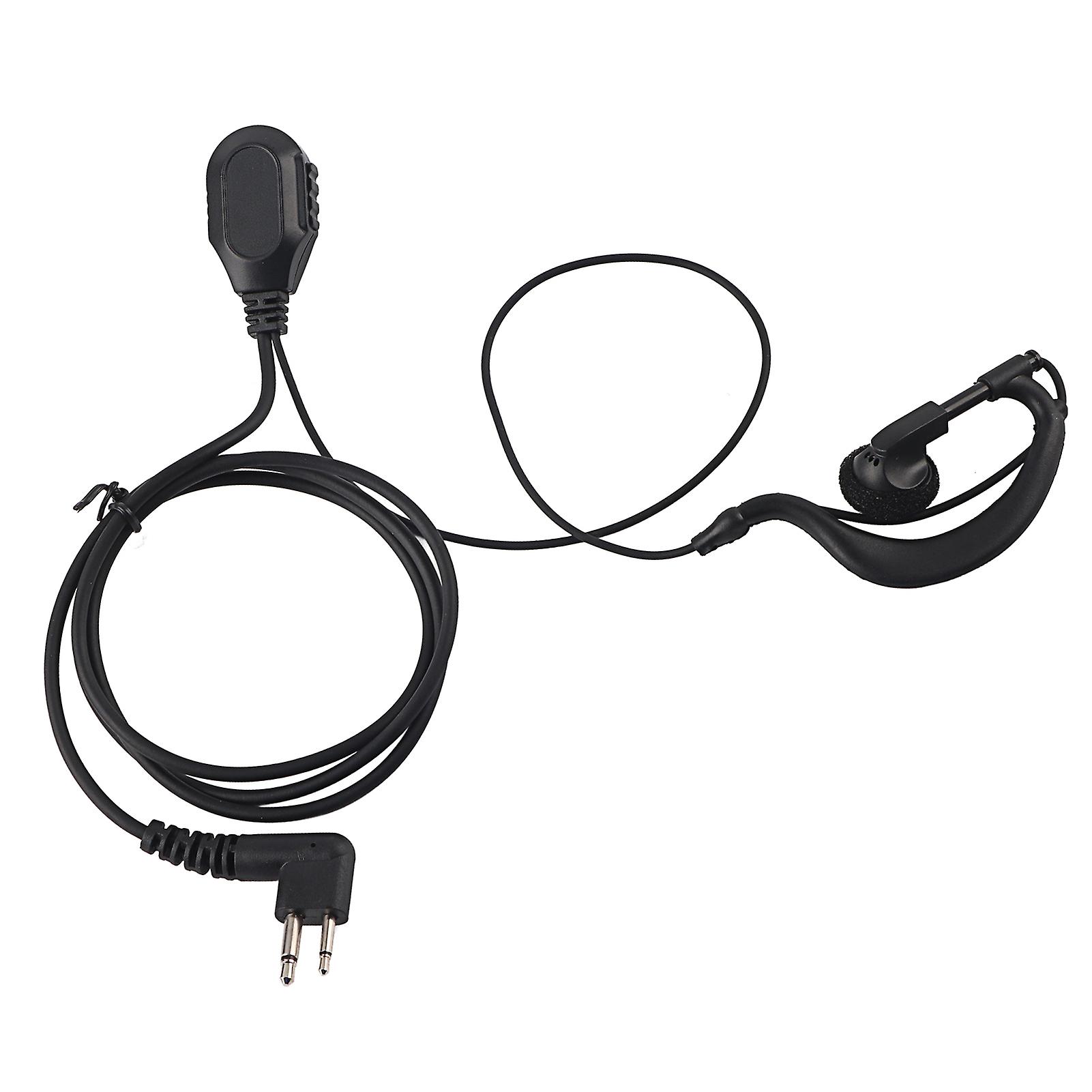 Portable Earhanger Headset with PTT for Walkie Talkie, G Shape Earpiece Ear Hooks with Mic UV Protection Comfortable Fit