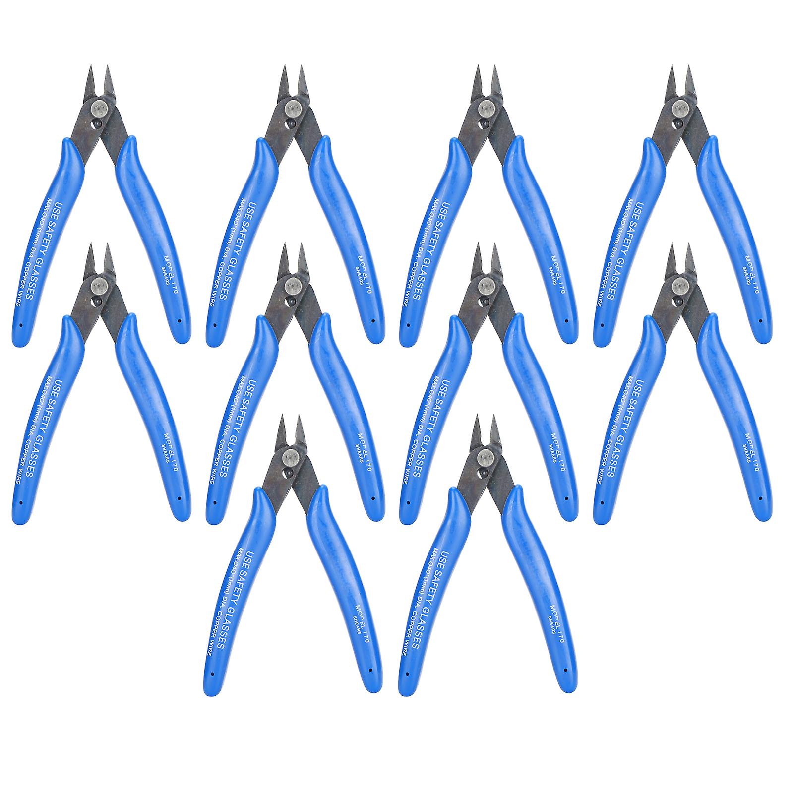 10pcs Diagonal Pliers Comfortable Grip Automatic Rebound Function Side Cutting Pliers for Prune