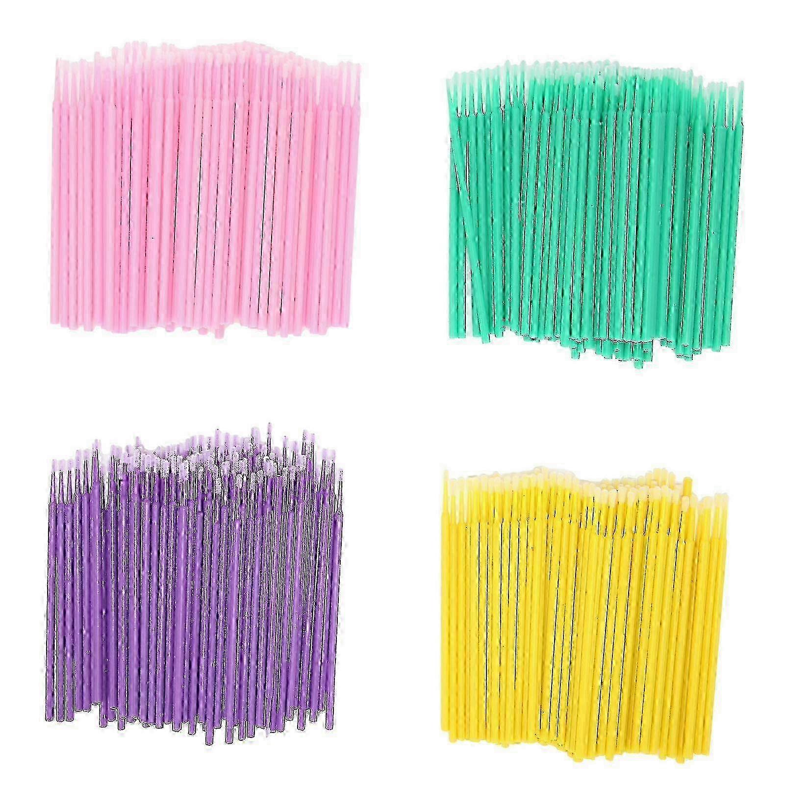 400pcs Bendable Micro Applicator Brushes for Makeup Eyeliner Precision Application, Micro Wands for Detailed Cosmetic Use and Touch Up