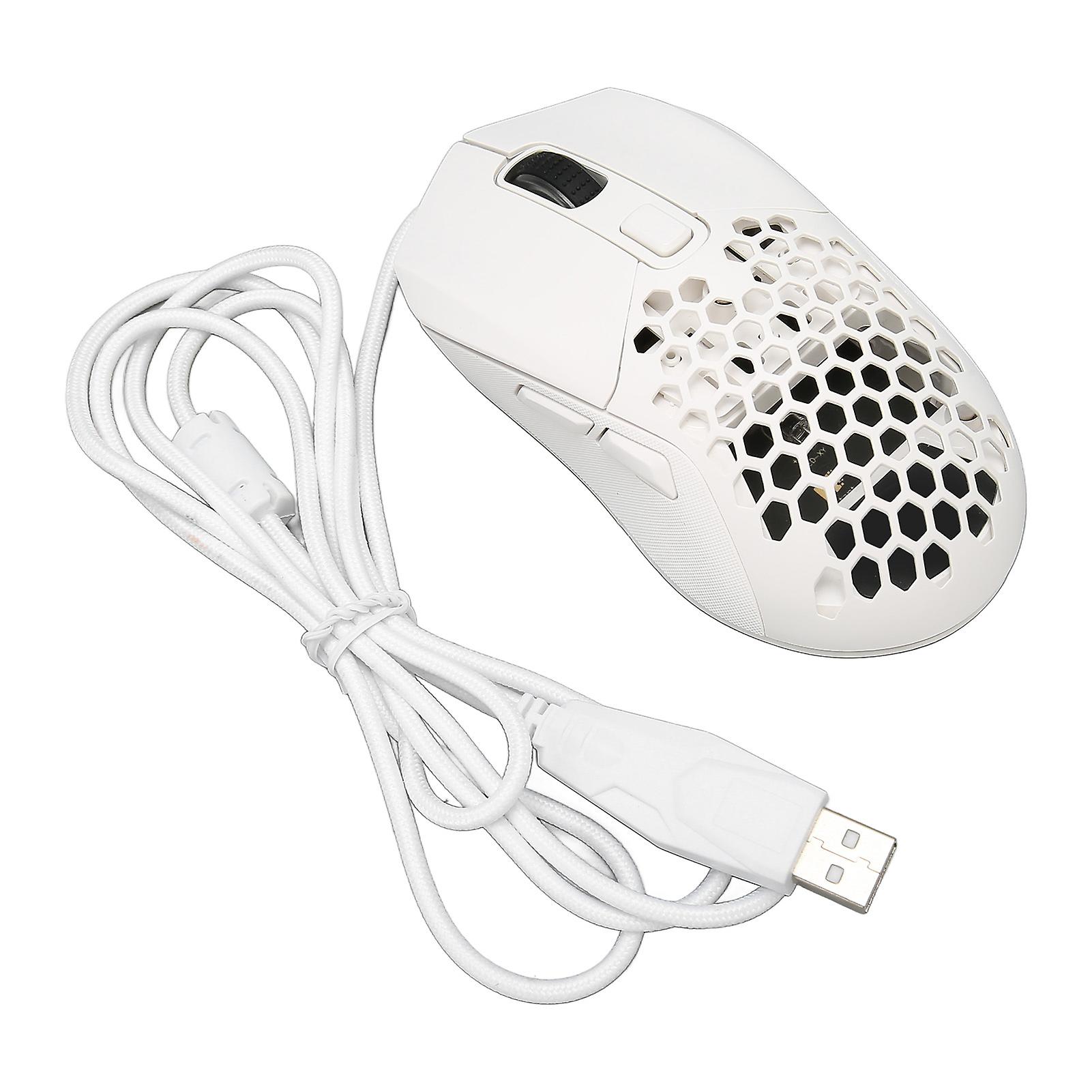 Wired Mouse Ergonomic RGB Backlit Adjustable DPI Programmable Keys 4.9ft Cable Gaming Mouse for Gaming Office Study White 