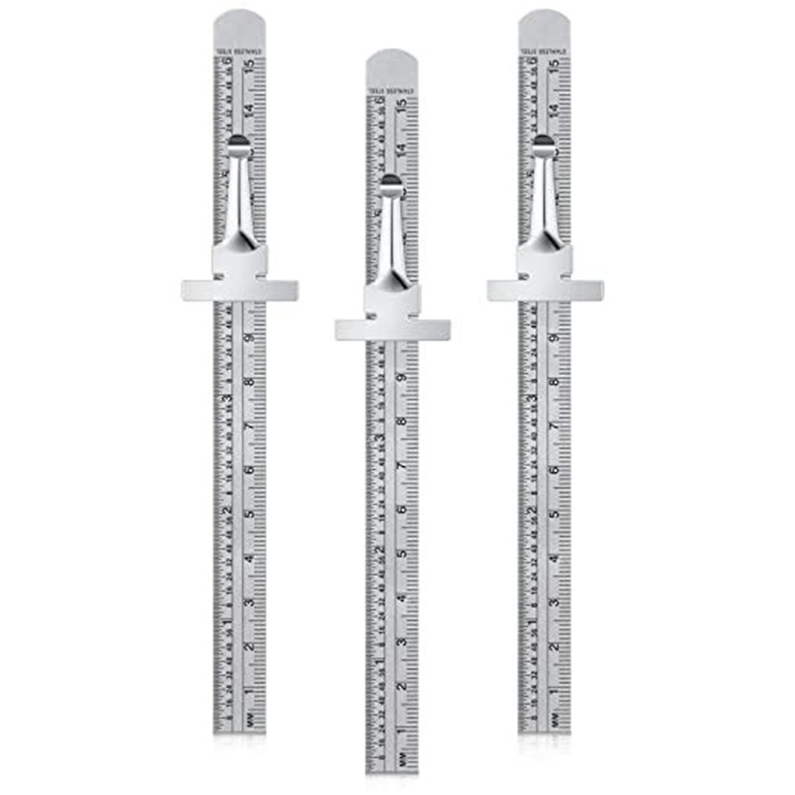 Stainless Steel Pocket Ruler with Detachable Clips Flexible Precision Ruler