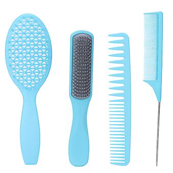 Hair Comb Set Four Types Multifunctional Hair Styling Brush Kit with Antislip Comfortable Handle