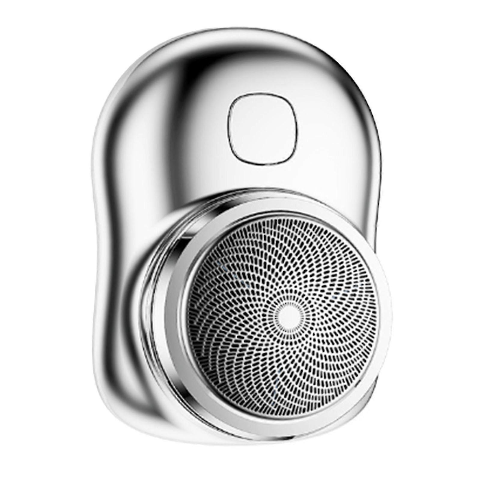 Men Beard Trimmer Portable Compact Rechargeable Beard Cutter Mini Pocket Trimmer Silver 