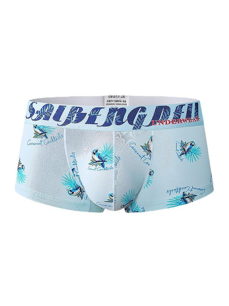 Men's Graffiti Print Faux Silk U Convex Boxers - Stylish Underwear