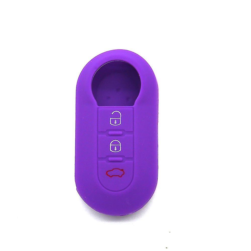 3 Buttons Silicone Car Key Case Cover Flip Folding Remote Key Shell  Car Accessories For Fiat 500