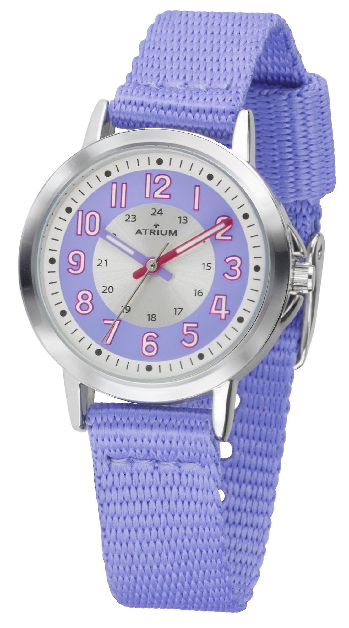 ATRIUM Children's Wrist Watch Analog Quartz Girls Nylon A46-18 Purple