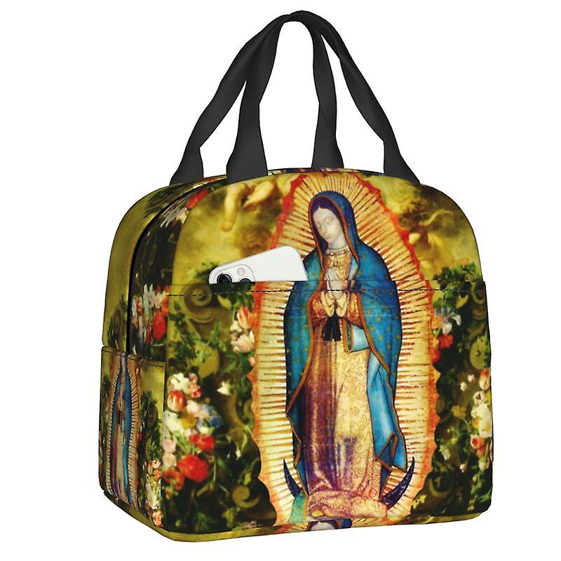 حقيبة غداء معزولة من مريم العذراء للتخييم الكاثوليكية المسيحية الحرارية المبرد بينتو بوكس النساء الأطفال الغذاء حاوية حمل حقائب