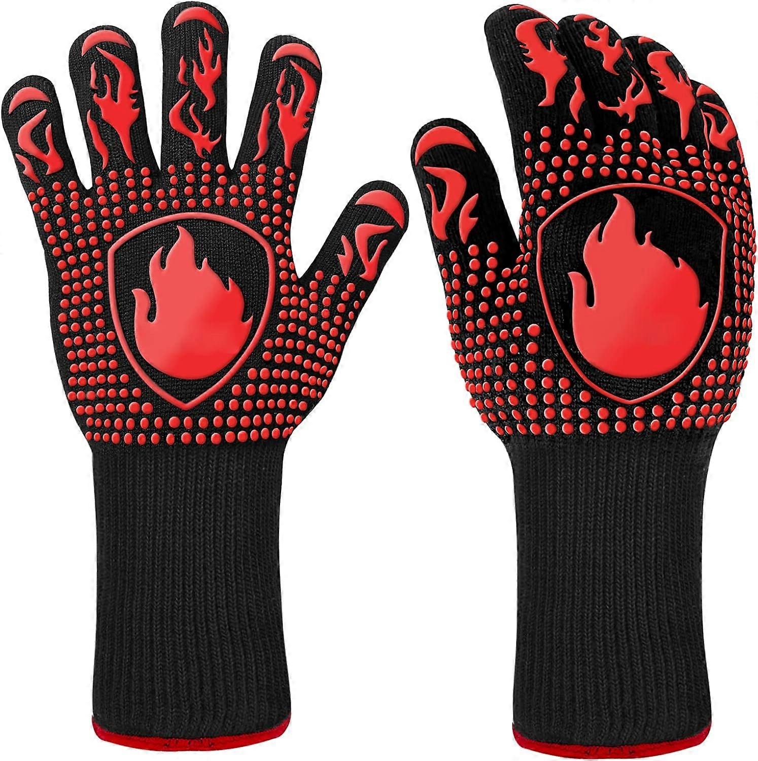 1 Paire Gant Barbecue- Rouge, Gants Anti Chaleur Jusqu' 800C Univer
