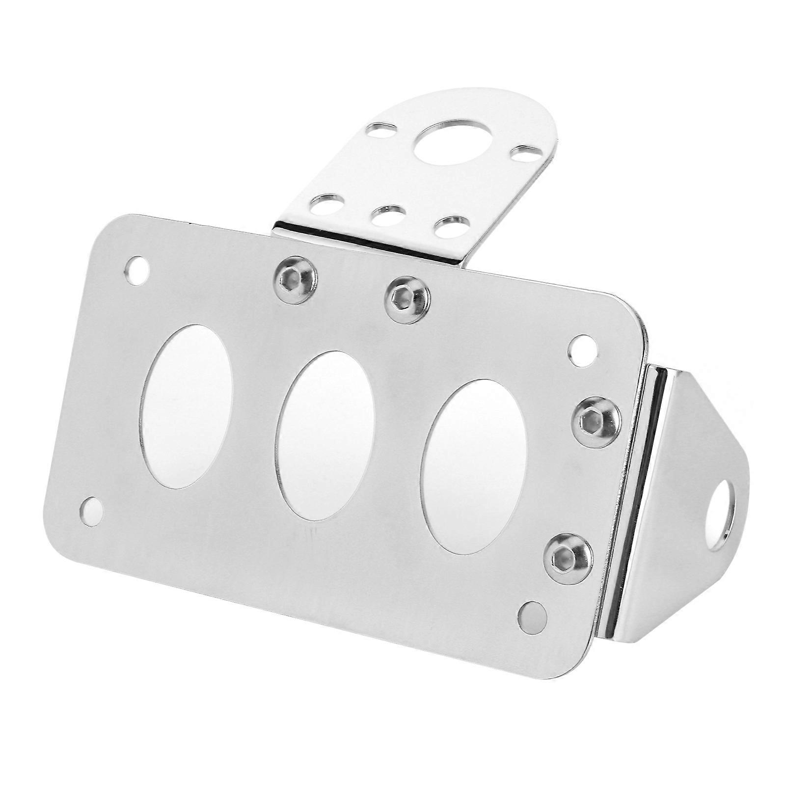 Motorcycle License Mount Plate Holder Bracket Side Mounted Tail Light Aluminium Alloy FrameSilver