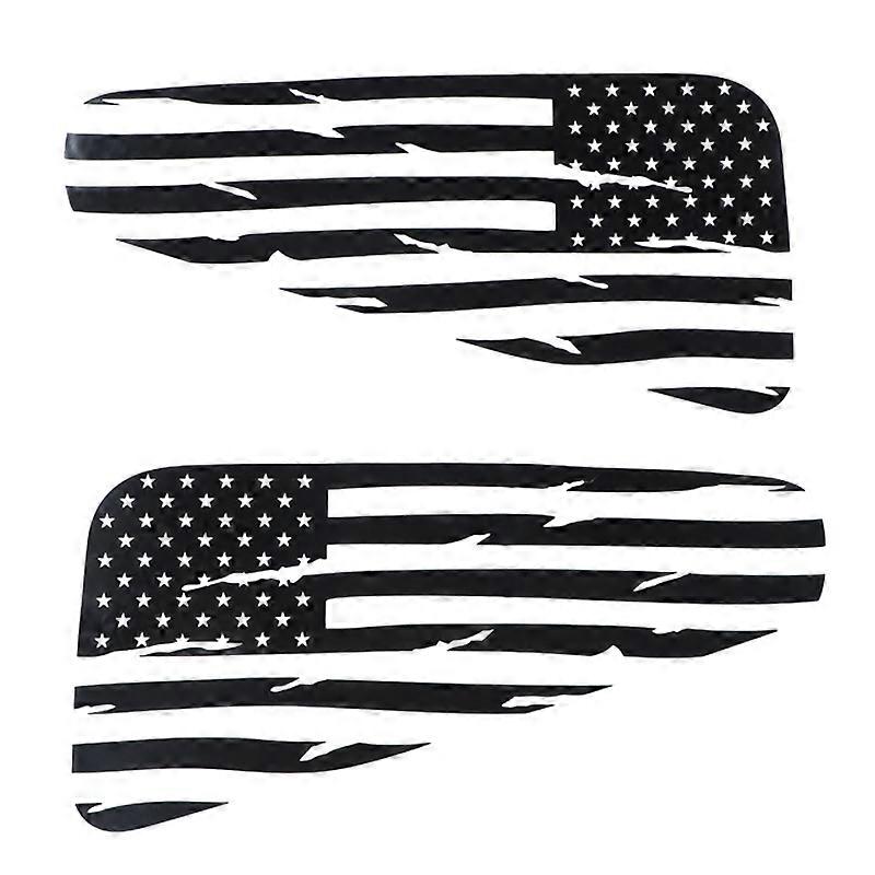 Window Decal Rear Window Distressed Flag Sticker for 2008 2009 2010 2011 2012 2013 2014, Black