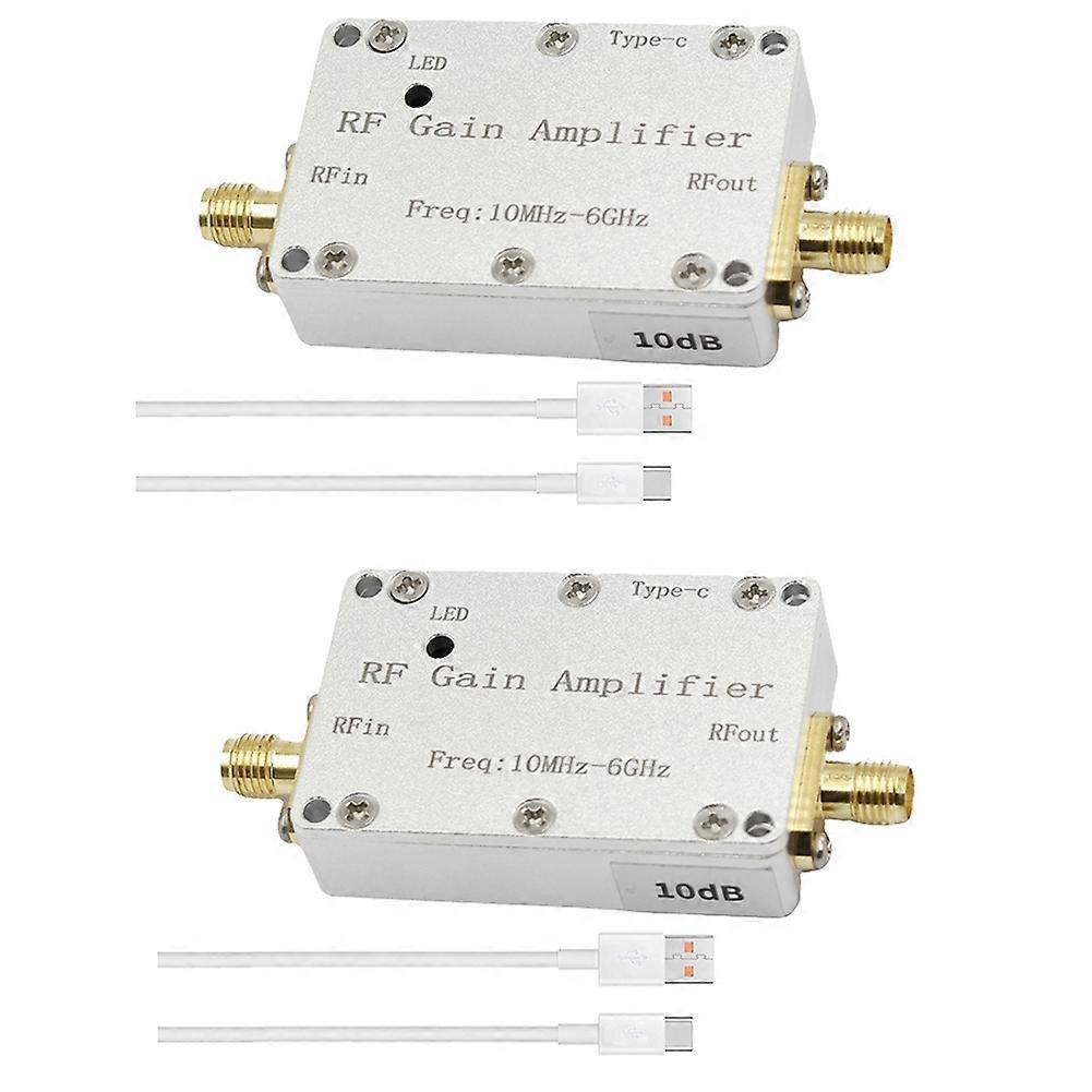 2PCS 10M-6GHz 10dB RF Gain Amplifier 433M 1.2G 1.5G 2.4G 5.8G Receiving Amplifier Module RF Gain Amplifier