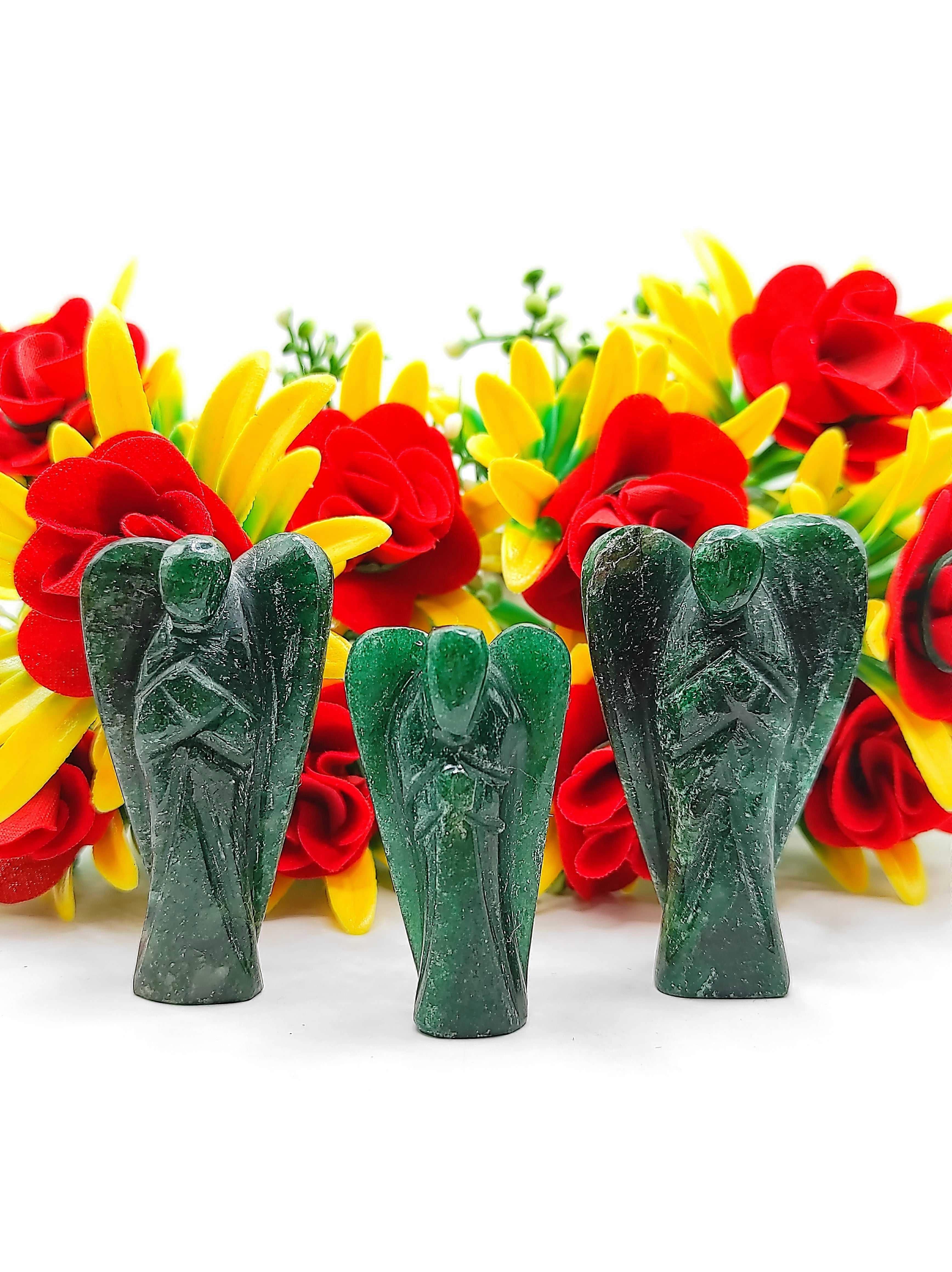 Green Jade Guardian Angel with Pouch