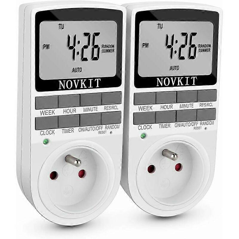 Electrical and Digital Socket Timer, Digital Socket Timer with 10 Daily Weekly Programs with Anti-Theft Mode and Large LCD Screen, Save Electricity (P