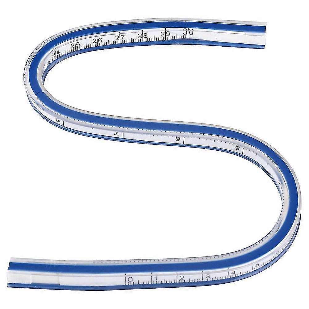 30cm Flexible Curve Ruler, Plastic Bendy Ruler for Drafting, Engineering Drawing, Double Side Scale
