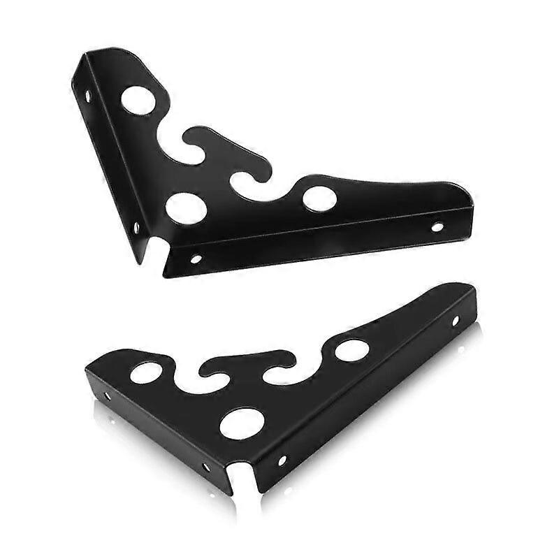 2pcs Black Wall Shelf Bracket Heavy Duty Triangular Shelf Bracket Iron Shelf Bracket Support: 150kg