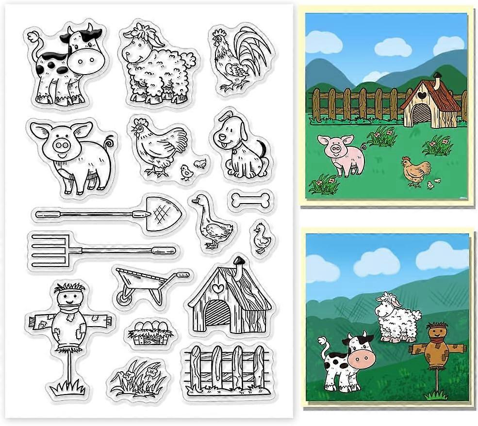 1Sheet Farm Theme Silicone Clear Stamp