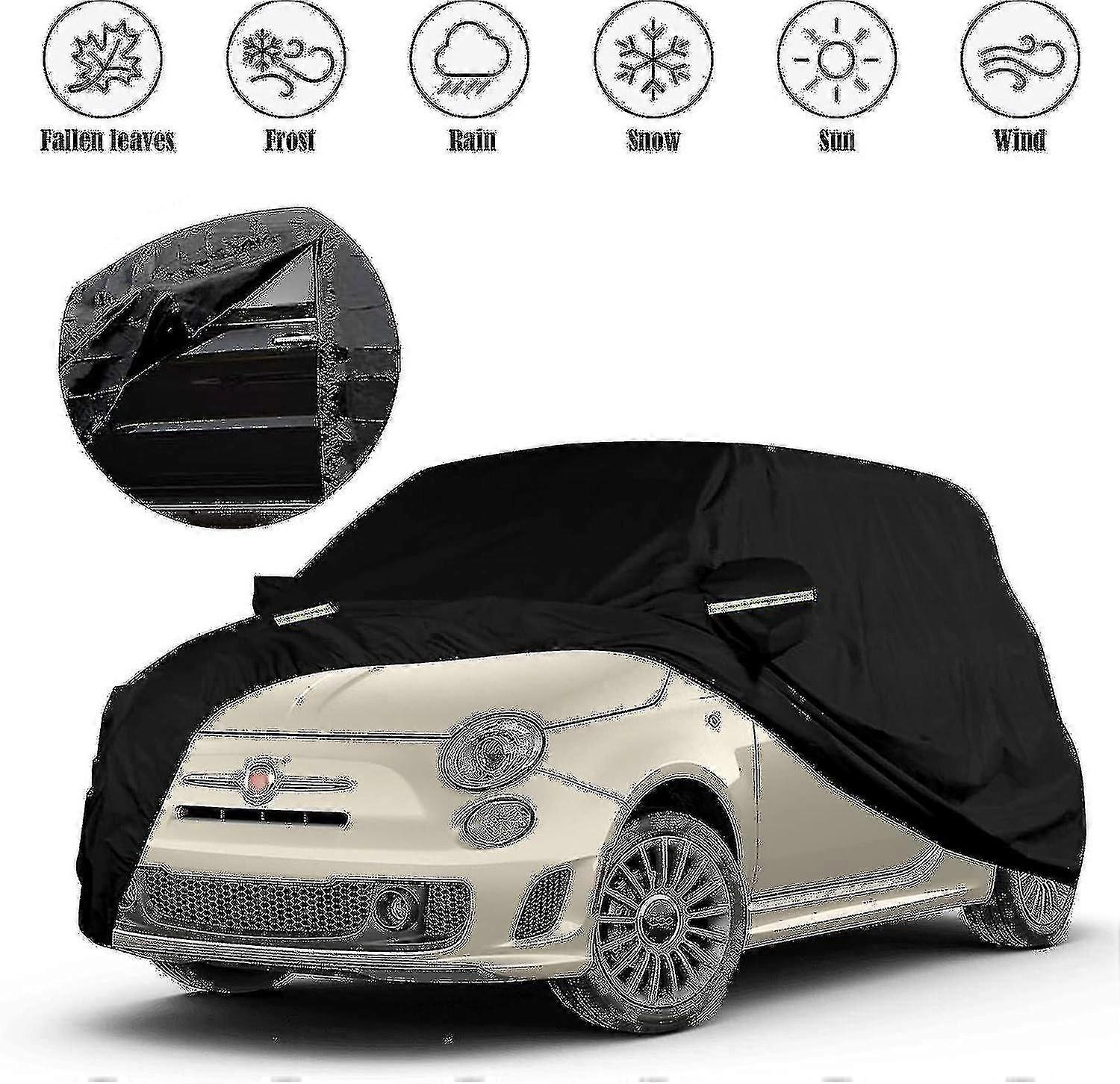 Housse Voiture Étanche Respirante Fiat 500/500C/500E/Abarth 2007-2024 – Protection UV Pluie Neige