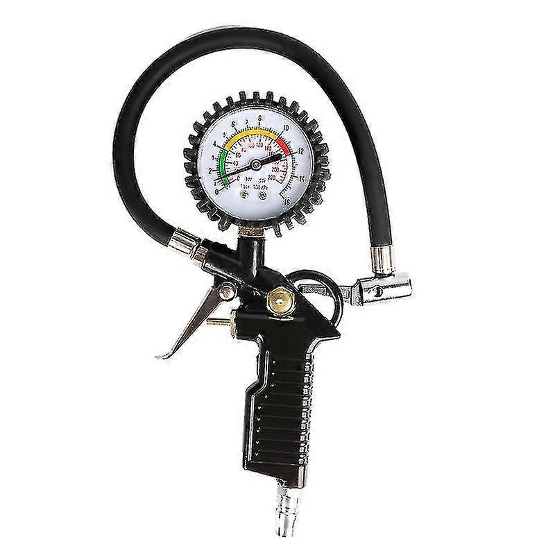 Däcktrycksmätare, digital däcktrycksmätare, tryckmätare för däcktryckspistol, svart