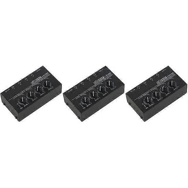 3X eu plug,ha400 ultra-compact 4 channels mini audio stereo headphone amplifier with power adapter black