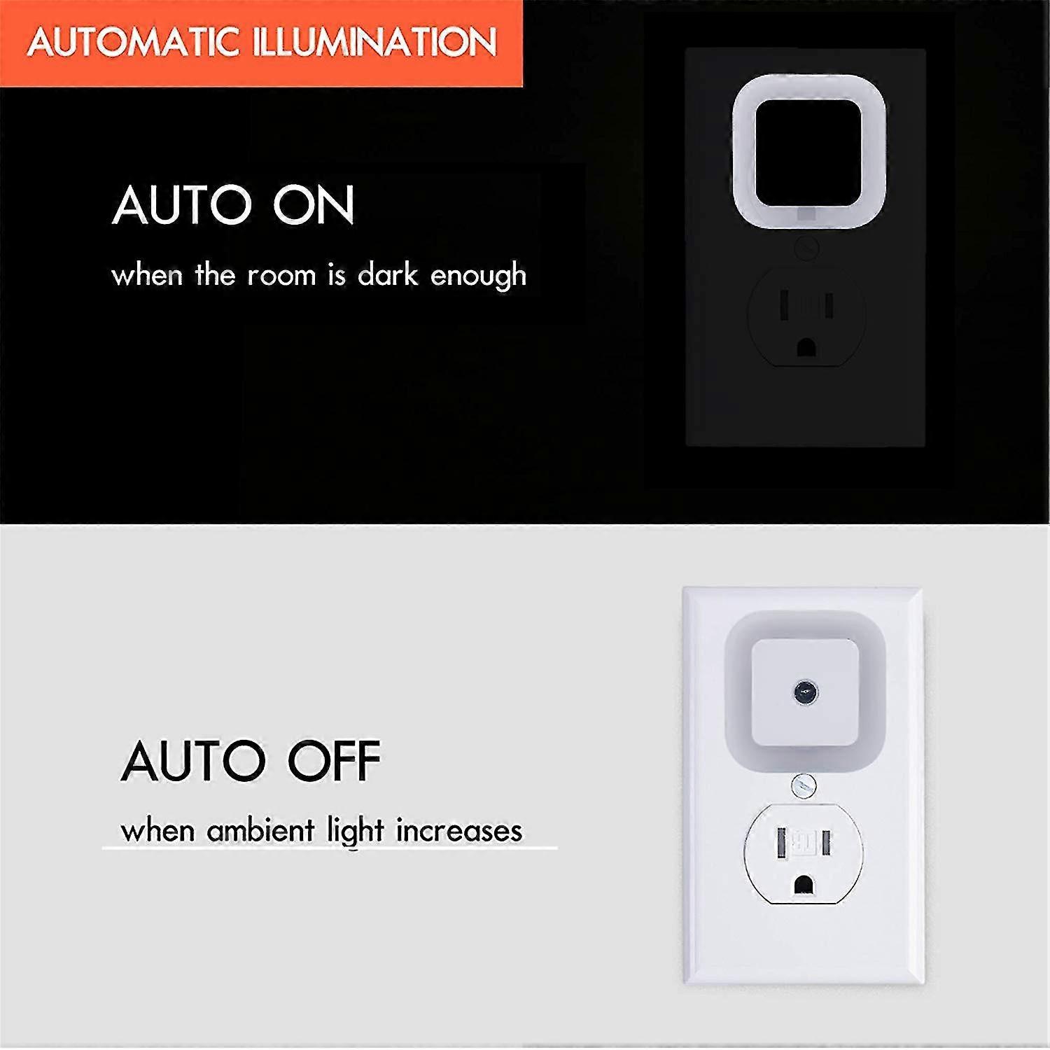 led night light with smart sensor dusk to dawn sensor, daylight white