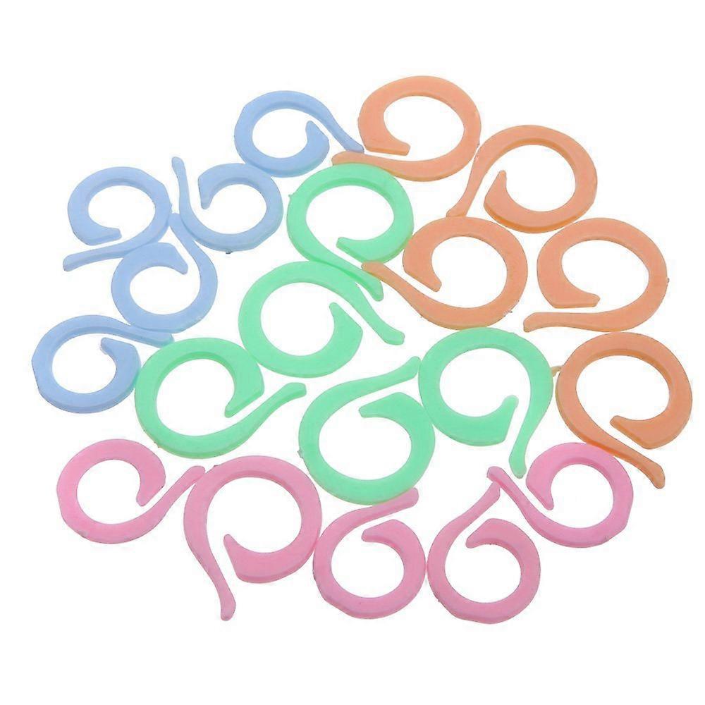 20pcs Colorful Crochet Locking Marker Knitting Ring Maker Holder Set