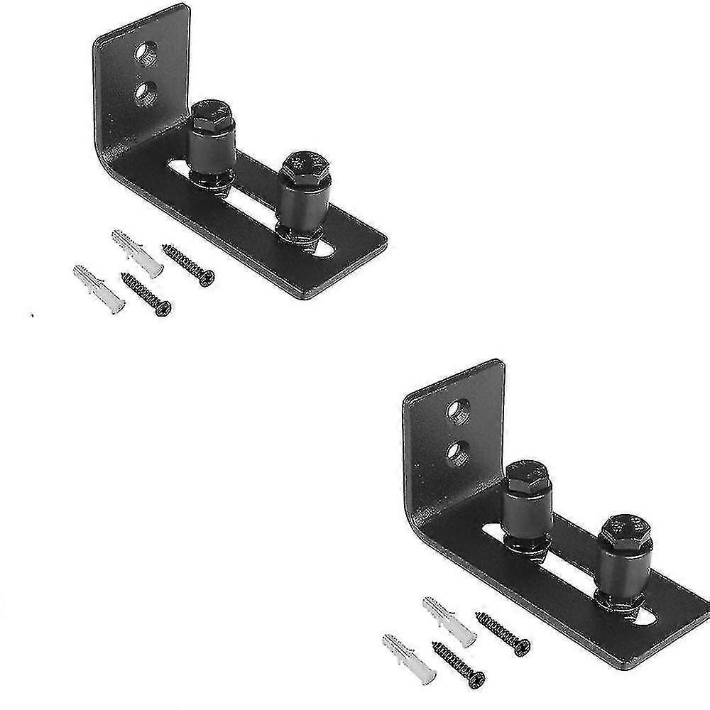 2 Pack Adjustable Roller Floor Guide For Sliding Barn Door,wall Mount System,2 Assemble Setup Option