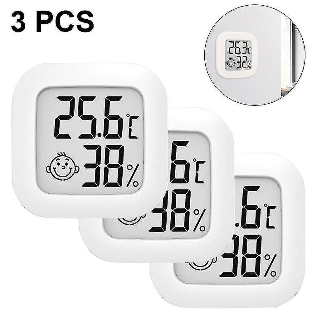 Pack De 4 Thermomètres Hygromètres Numériques - Pour Intérieur - Montage Mur/inclus Piles