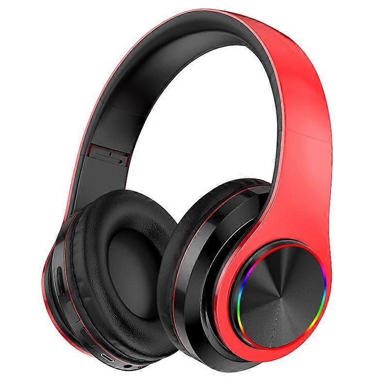 Luminous bluetooth headset headset subwoofer stereo red black