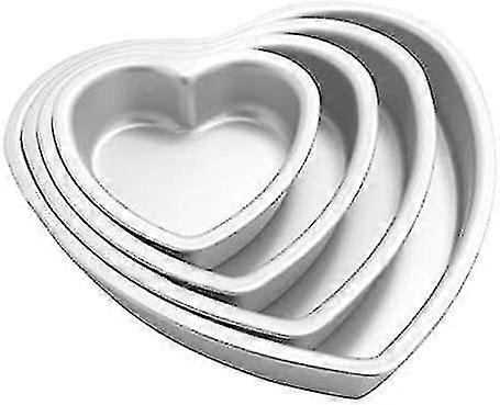 4pcs Aluminium Sd Cake Pan Set- 5" 6" 8" 10" Silver