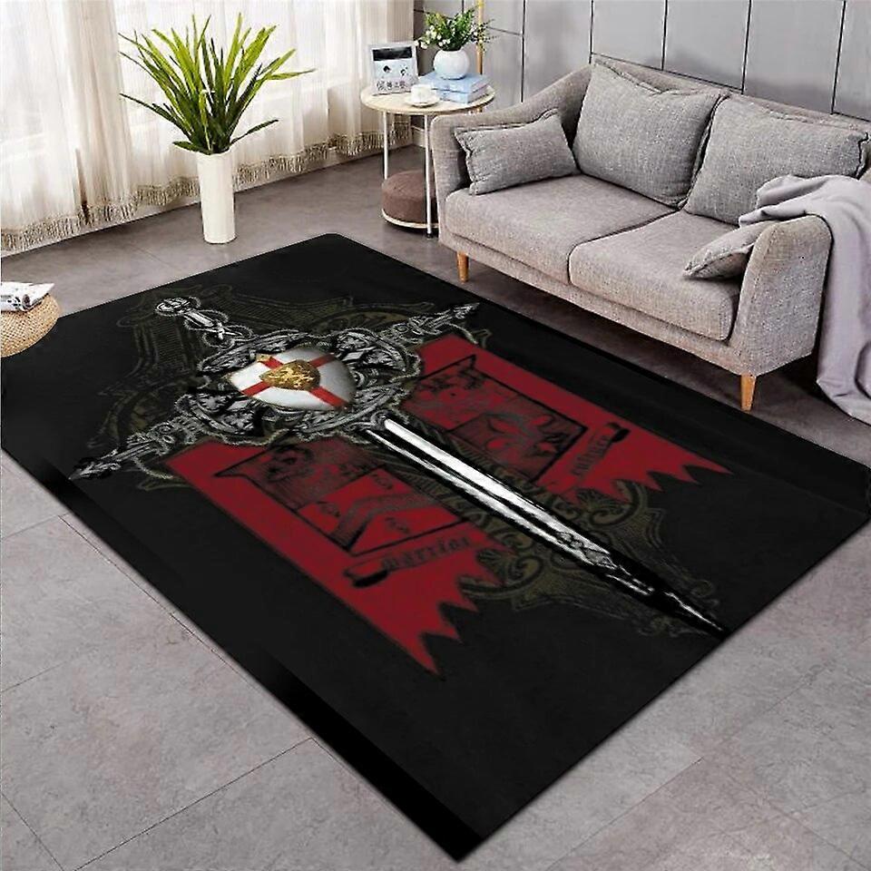 אבירי הטמפלרים פרשים שטיח רך פלנל הדפסת תלת מימד שטיח סלון שטיח שטח נגד החלקה שטיח גדול נגד החלקה עיצוב סלון 010