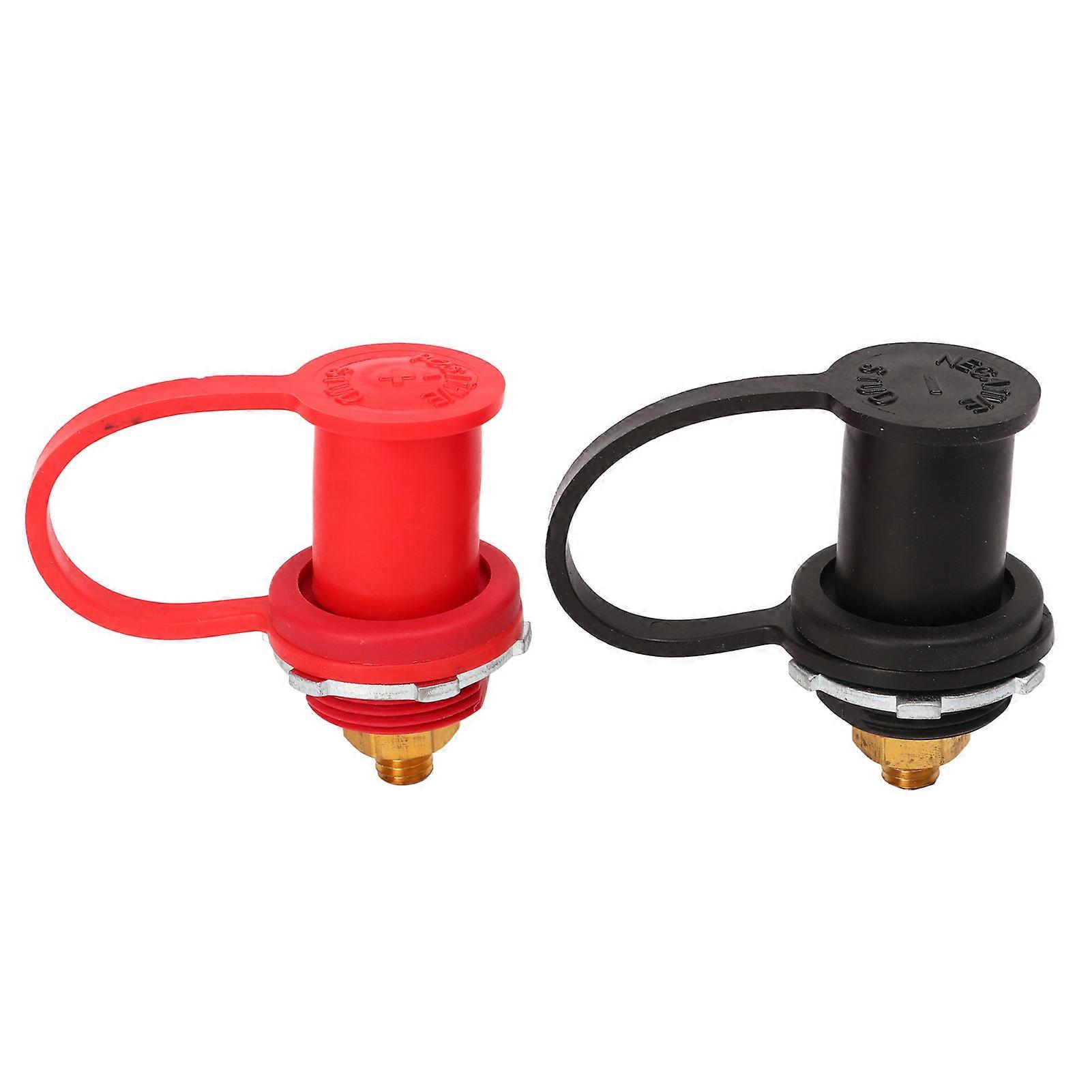 1 Pair Thru Panel Battery Terminal 250A Red Black 3/8in Stud Battery Binding Post for Car Marine RV