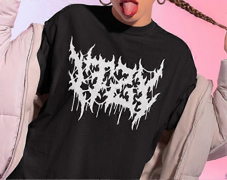 Itzy Heavy Metal Text T-shirttgydgcuyhe88