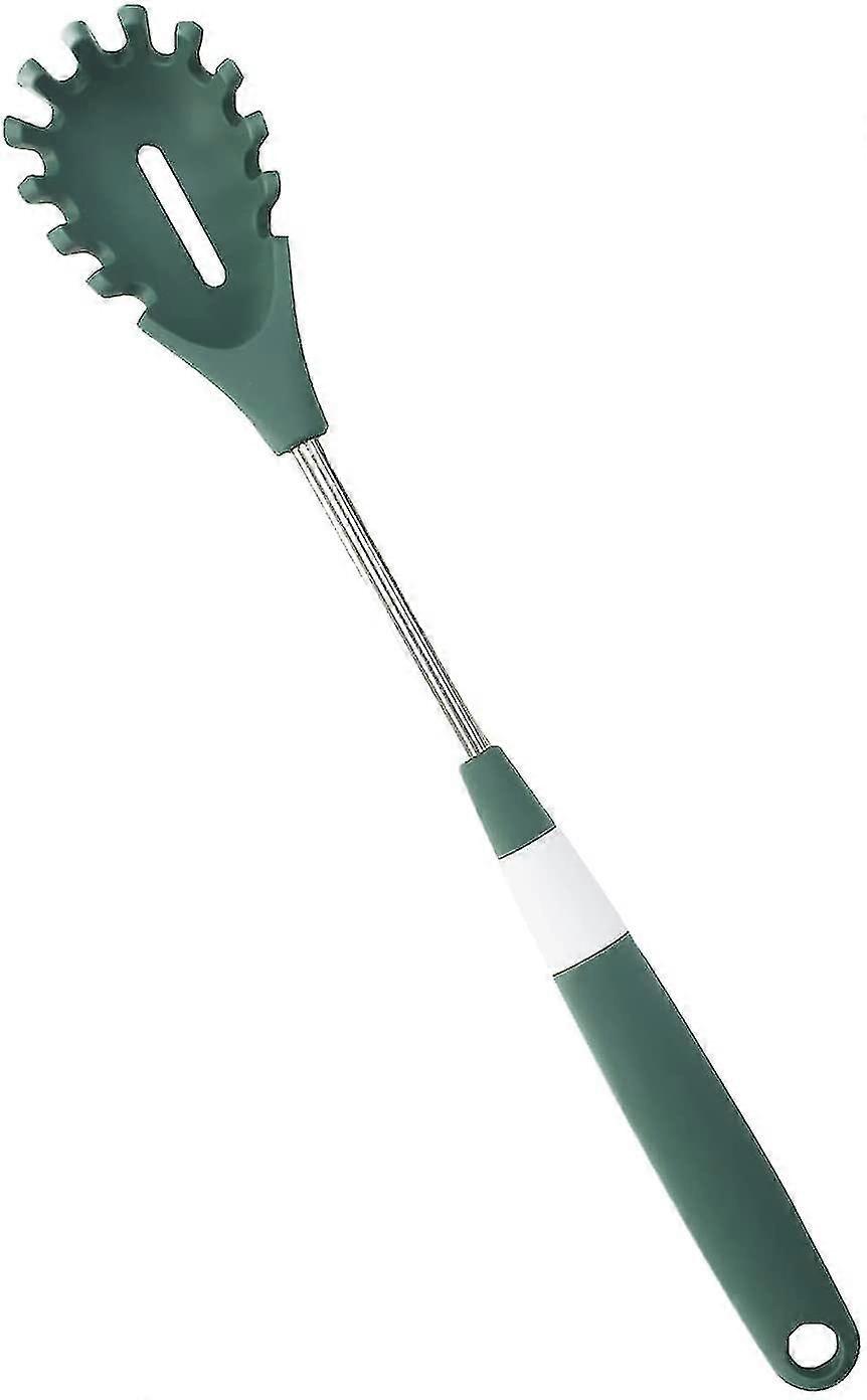 Pasta Spoon Fork,server Utensil,silicone Noodle Grabber,green