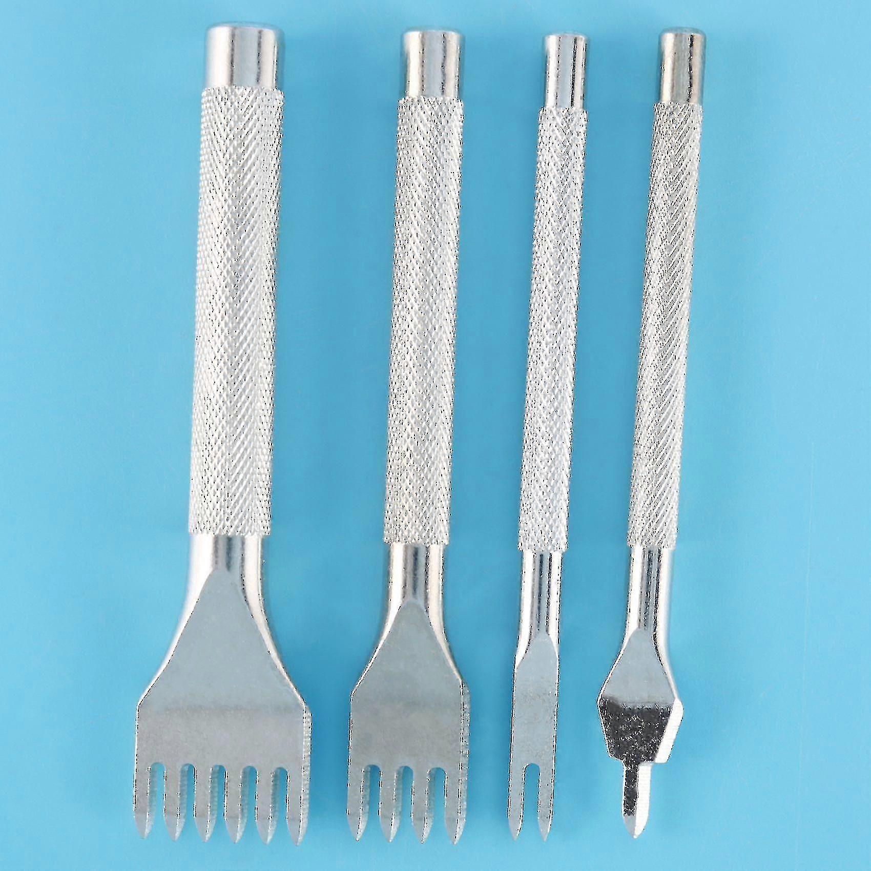 4 Pcs Stitching Chisel Set,for Leather Sewing Craft(4 Mm,silver)