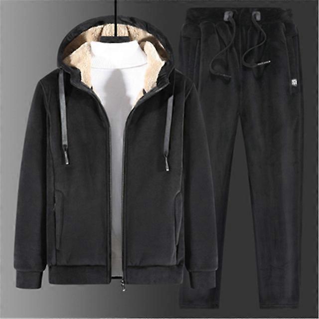 Mens Thick Warm Hoodies+Sweatpants Suit