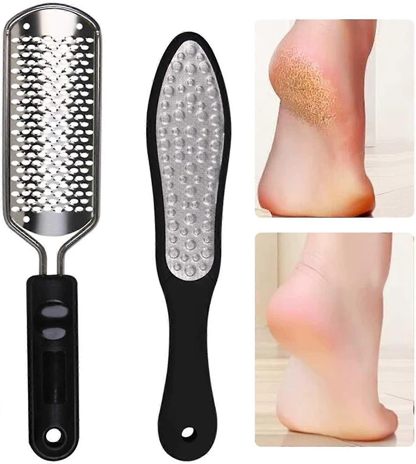 2pcs Professional Pedicure Rasp Foot File Cracked Skin Corns Callus Remover For Extra Smooth And Beauty Foot (black)