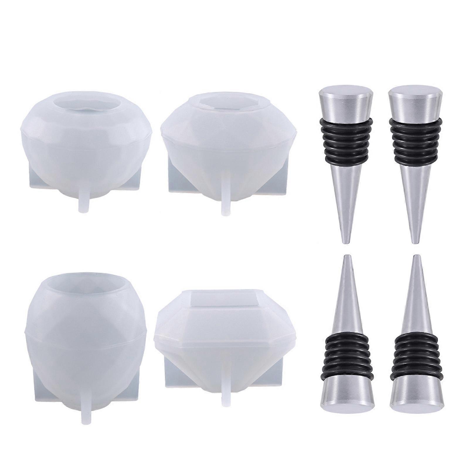 Gem Shape Resin Epoxy Molds Wine Bottle Stopper Crystal Epoxy Silicone Mold
