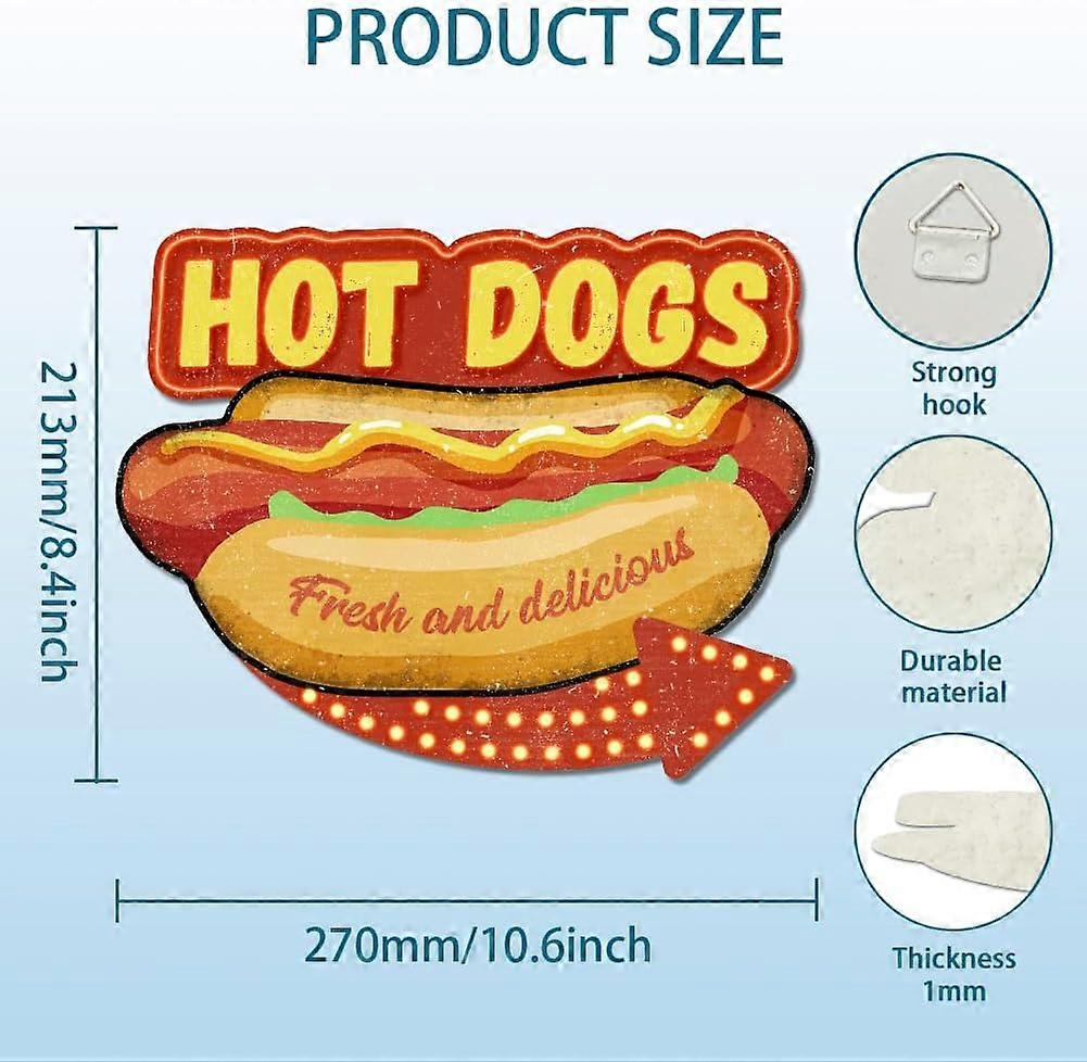 Targa in latta retrò con scritta Enjoy Our Delicious Hot Dogs Best in