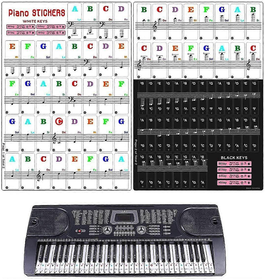 Detachable Piano Keyboard Sticker, 49/61/54/88 Key Music Keyboard Sticker For Beginners To Learn Piano