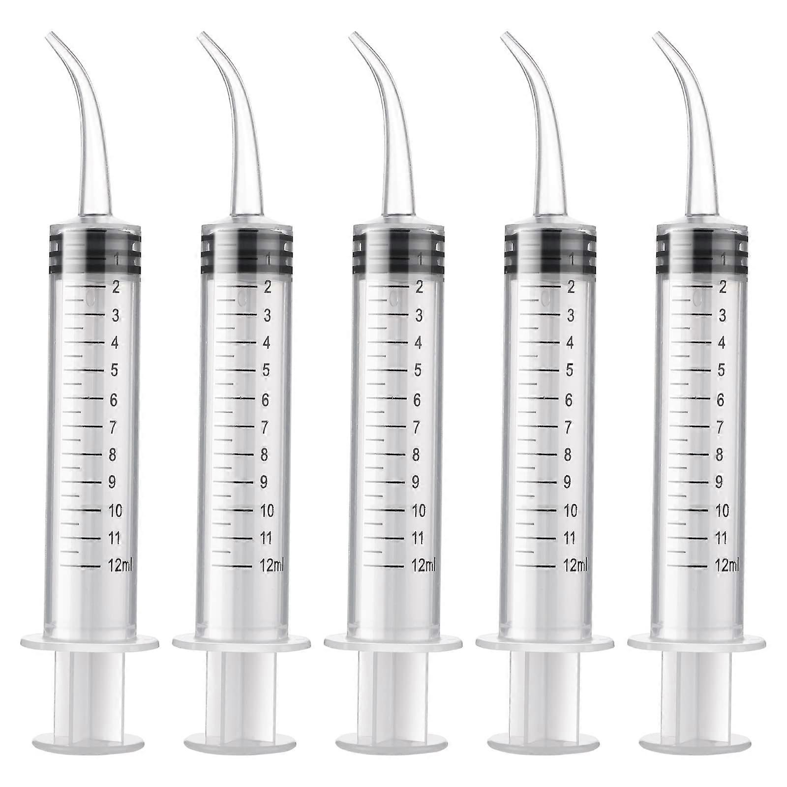 5 ピース 12ml 口腔歯科用シリンジ耳洗浄液空チューブ抽出フックシリンジ取り外し用品