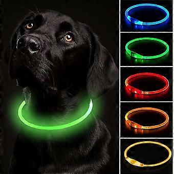 Light Up Dog Collar Usb Rechargeable Flashing Collar Adjustable Length, Cuttable Waterproof Flashing Collar For Dogs - 3 Modes, For Small Medium Large