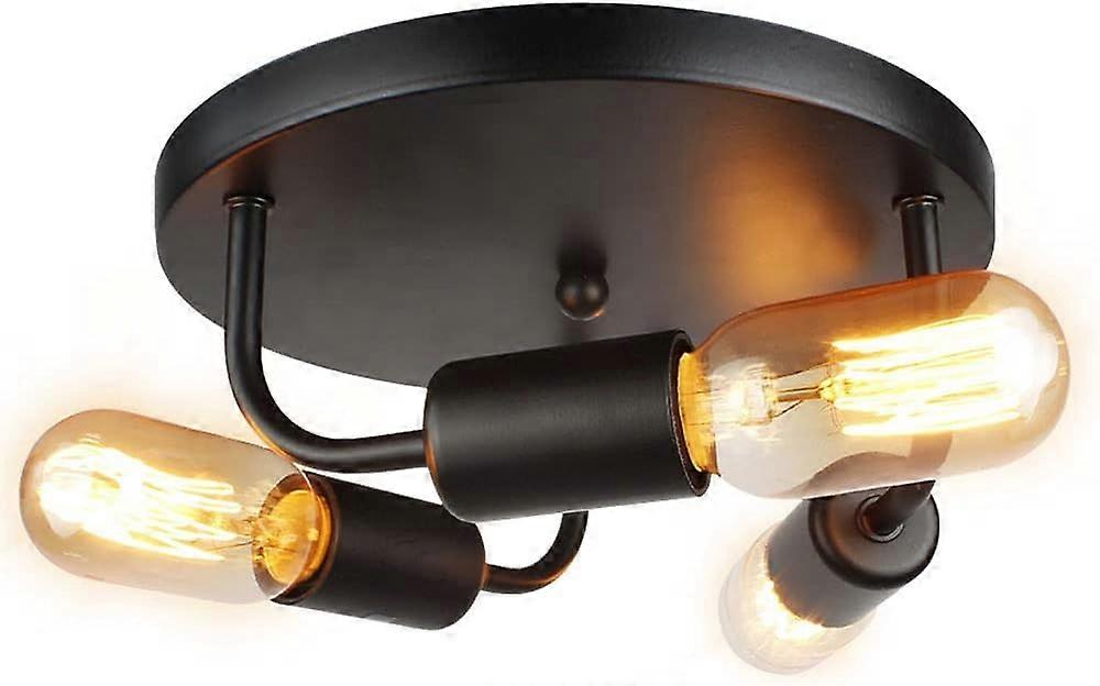 Vintage Ceiling Light,3-Light Ceiling Lamp for Decration(Black)
