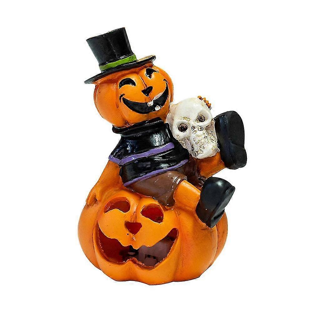 Halloween Skull Pumpkin Lamp Halloween Lantern Pumpkin Led Light Led Flickering Flameless Light Pumpkin Tealight For Landscape