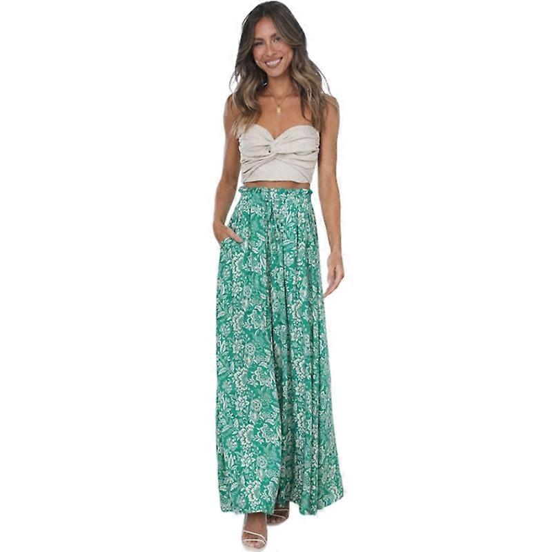 Women's Pants Casual Loose High Waist Drawstring Wide Leg Palazzo Pants Trousers with Pockets